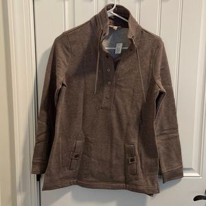 Banana Republic Factory Hoodie with Half Buttons and Drawstrings